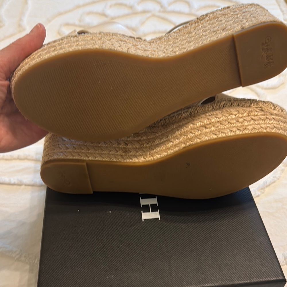 Coach Cream Wedges with Wide Straps - Picture 5 of 6